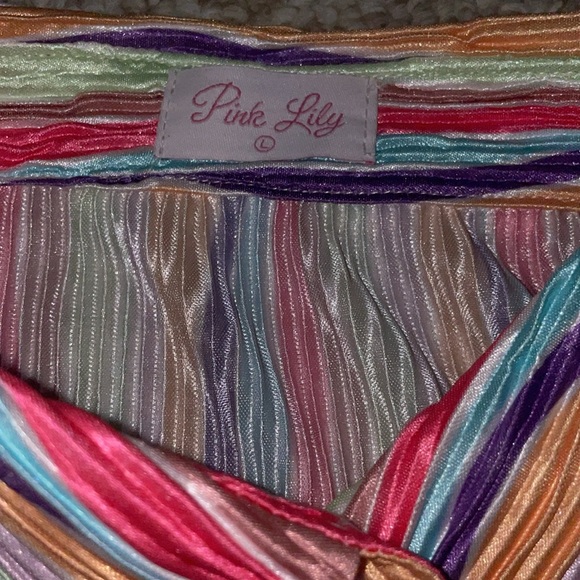 Pink Liky Bayside Brunch Pastel Stripped Plisse Button Up Set - Picture 8 of 10